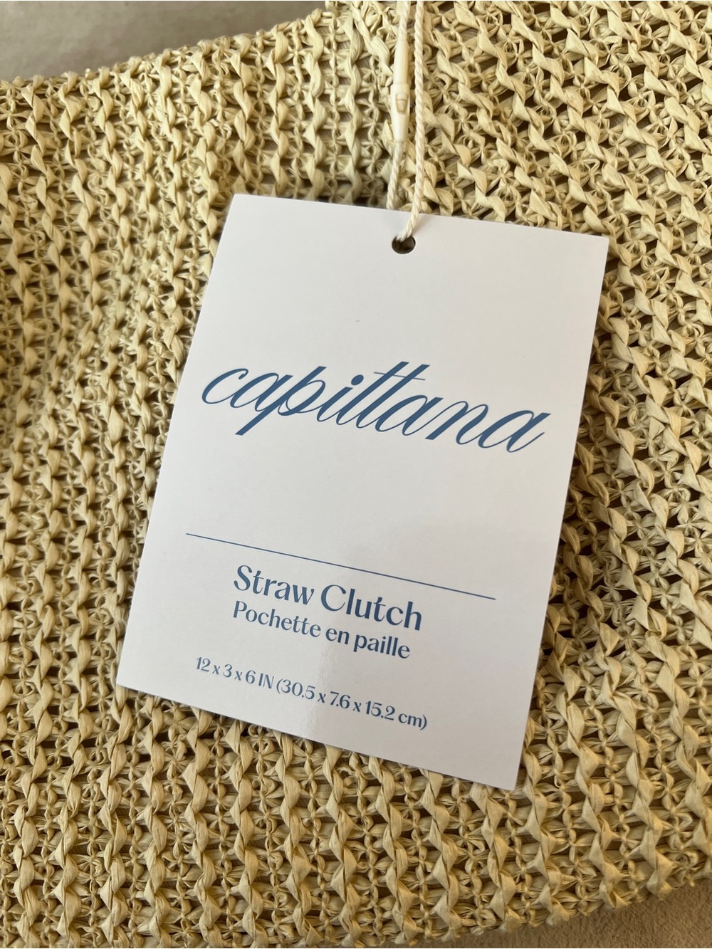 Capittana Woven Beige Straw Clutch - NWT - Picture 9 of 11